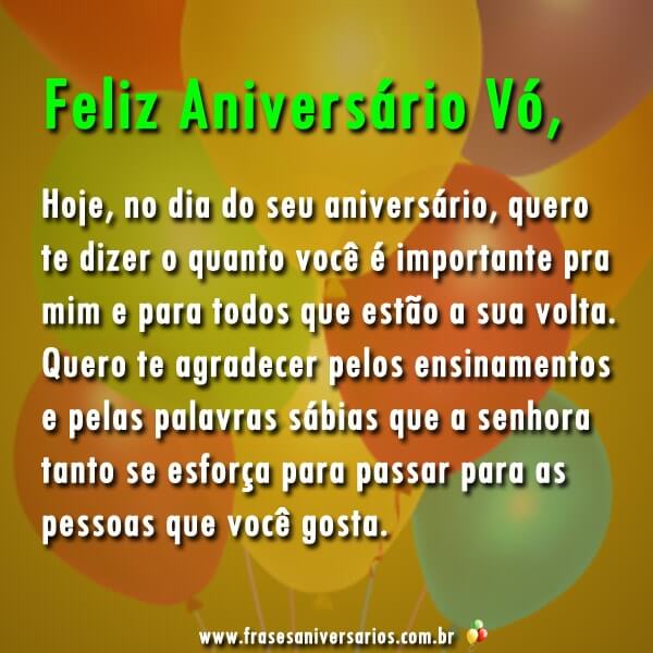 Vó querida - Frases de Aniversário