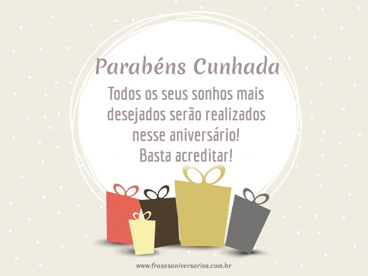 Meus Parabéns Cunhada