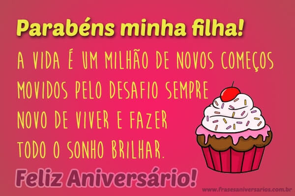 Mensagem de parabéns para uma filha querida