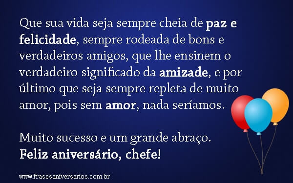 Feliz aniversário para chefe - Frases de Aniversário