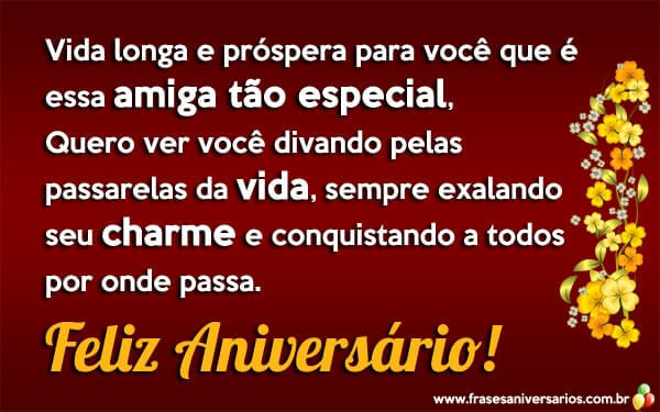 Parabéns amiga especial